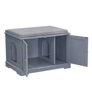 Cat Washroom Storage Bench-Gray