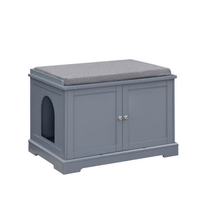 Cat Washroom Storage Bench-Gray