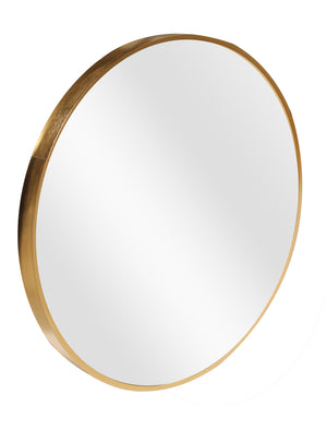 Aluminum Frame Wall-Mounted Round Mirror-Gold