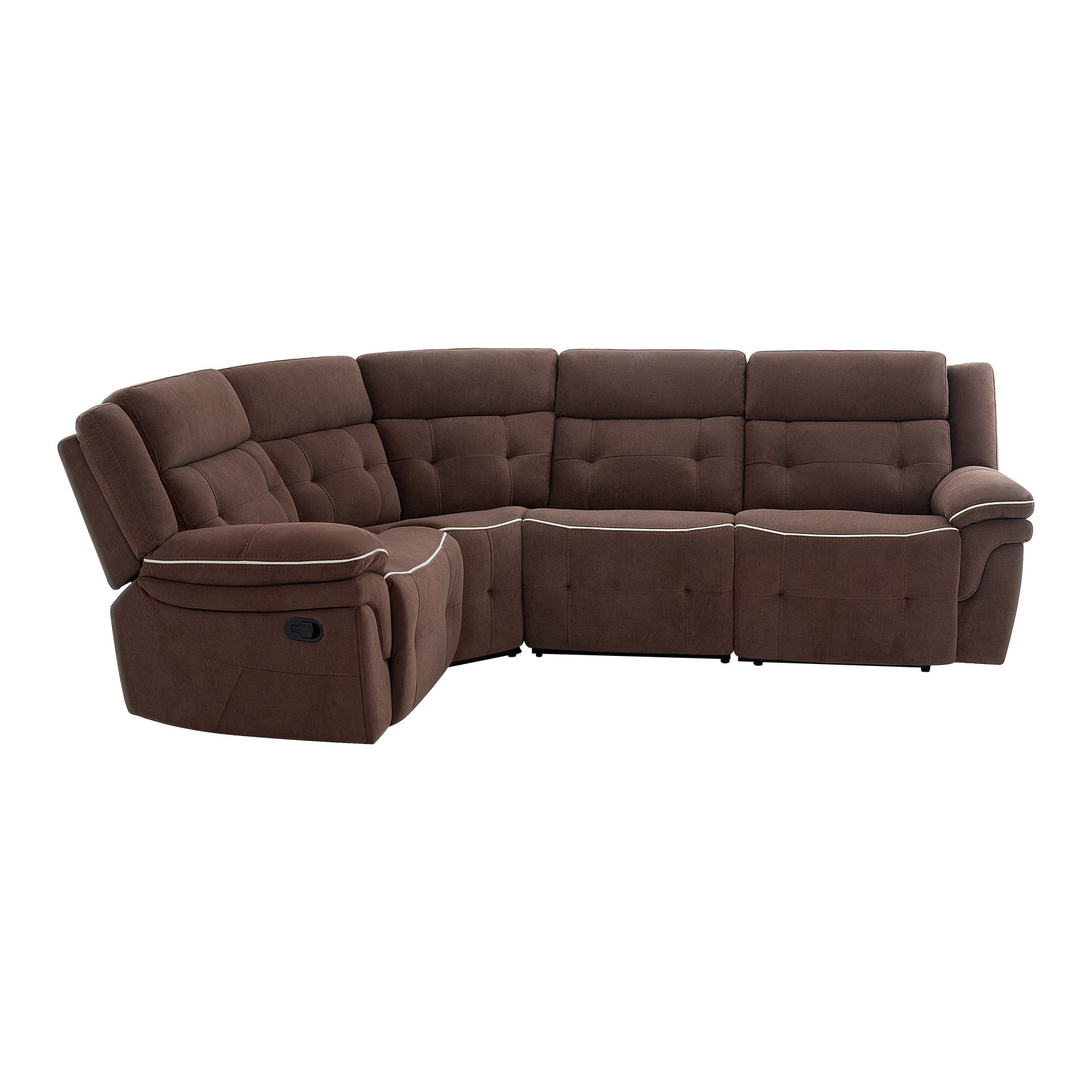 Manual Recliner Sectional Sofa for Living Room,  5 Seater Sectional Couch