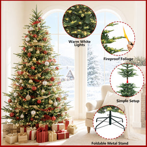 SweetGO Lujan 7.5 ft Nordic Pre-Lit Christmas Tree, 700 Warm Lights