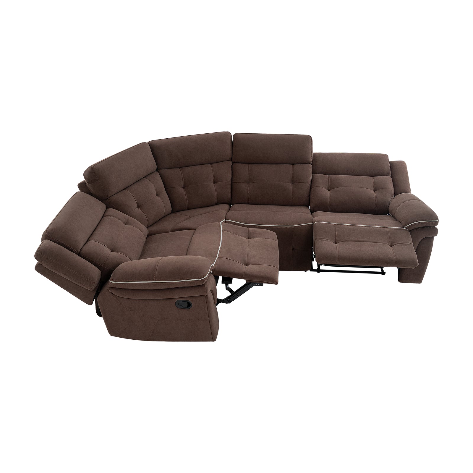 Manual Recliner Sectional Sofa for Living Room,  5 Seater Sectional Couch