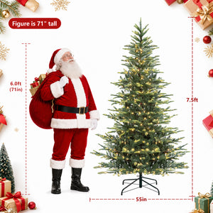 SweetGO Lujan 7.5 ft Nordic Pre-Lit Christmas Tree, 700 Warm Lights
