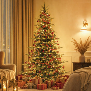 SweetGO Lujan 7.5 ft Nordic Pre-Lit Christmas Tree, 700 Warm Lights