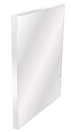 Polystyrene Frame Wall-Mounted Rectangle Mirror-Silver