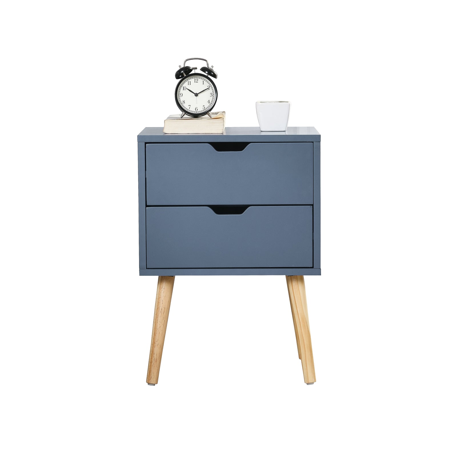 2 - Drawer Solid Wood Nightstand- Light Gray（2 pcs/ctn）