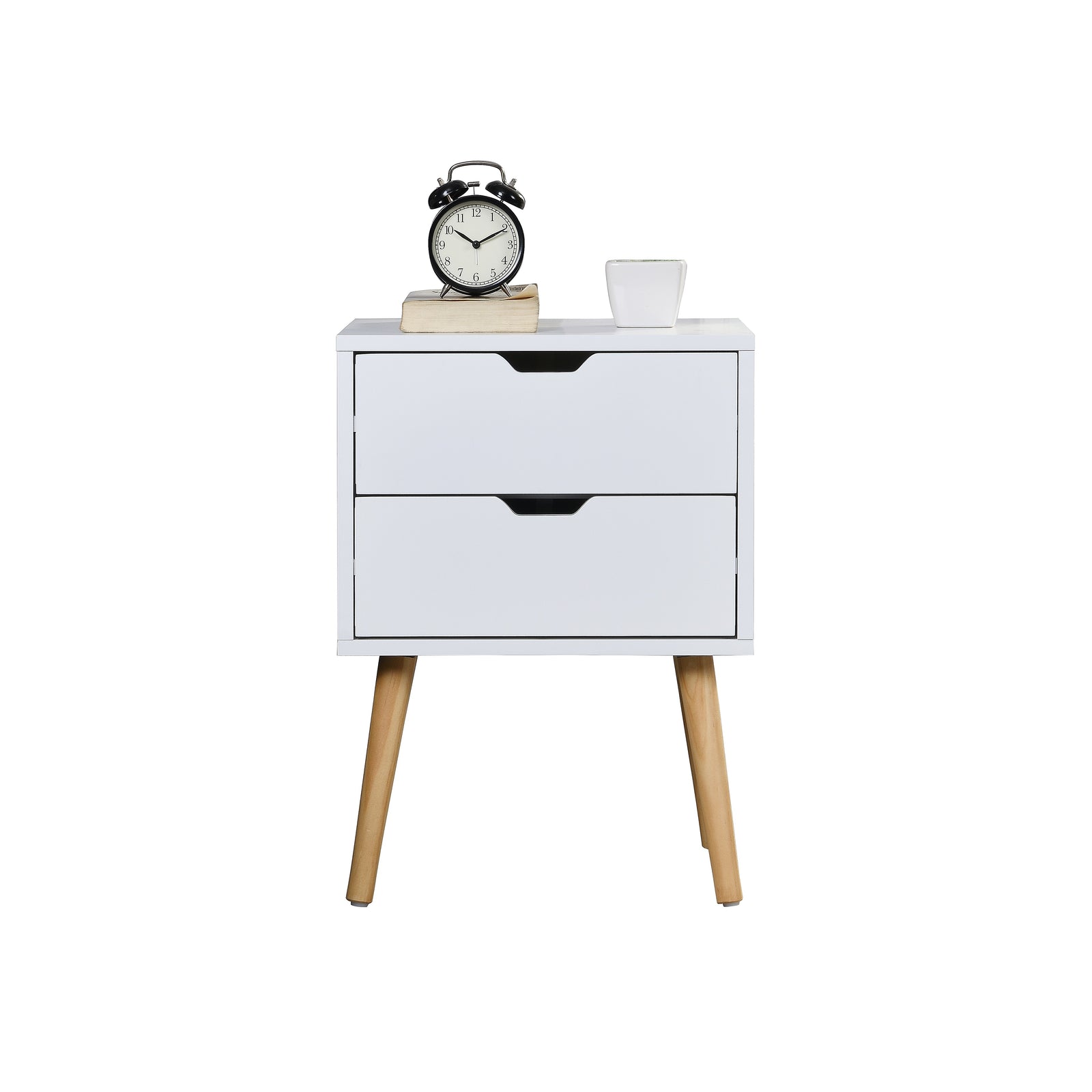 2 - Drawer Solid Wood Nightstand-White（2 pcs/ctn）