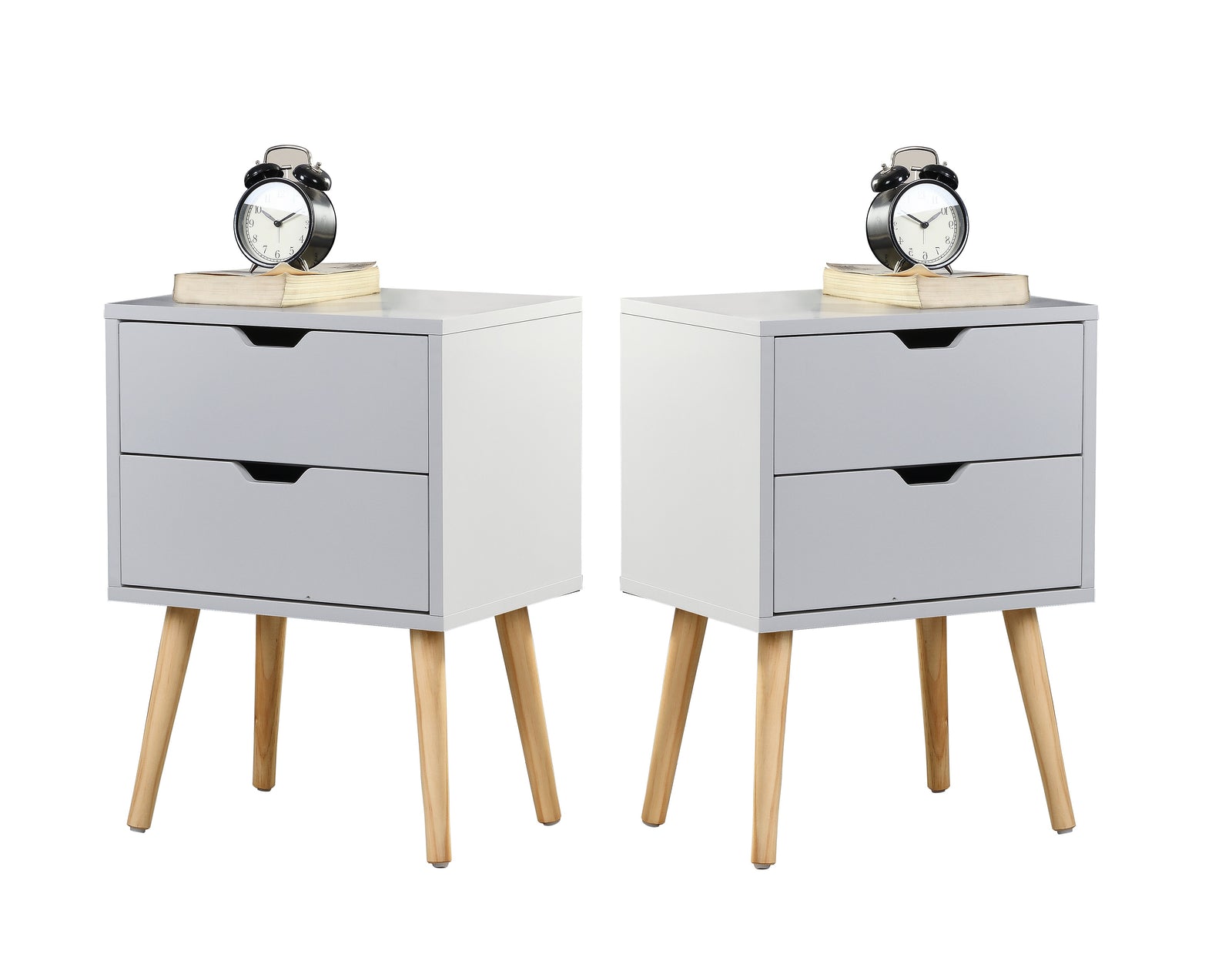 2 - Drawer Solid Wood Nightstand-White（2 pcs/ctn）